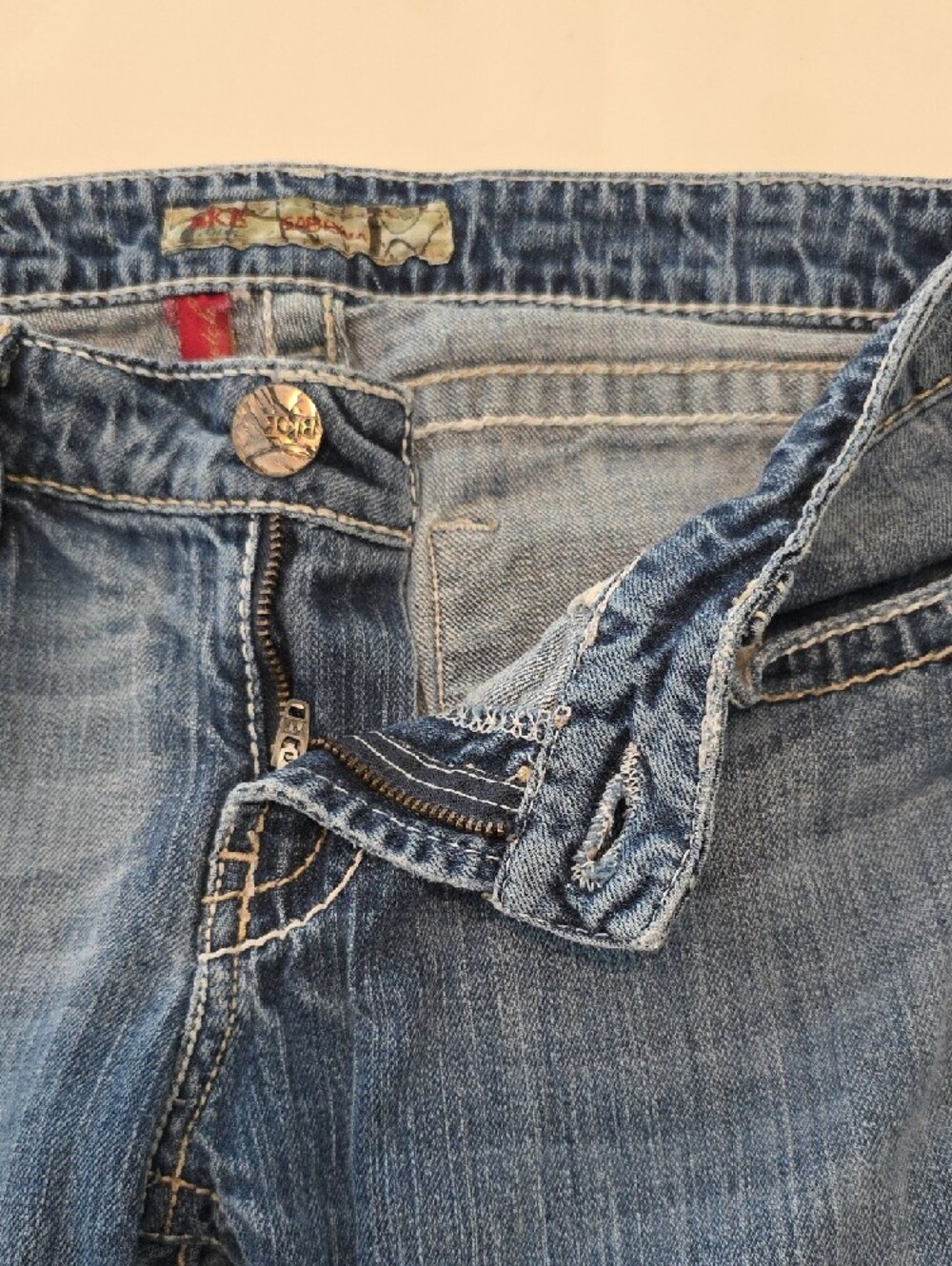 BKE Sabrina Bootcut Jeans 28x35.5 Stretch Blue Distressed Long Inseam Low Rise - Picture 10 of 15